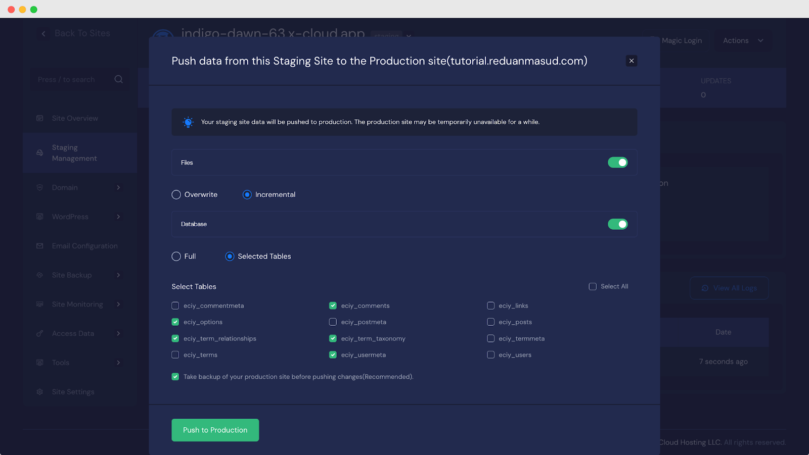 Create a Staging Environment