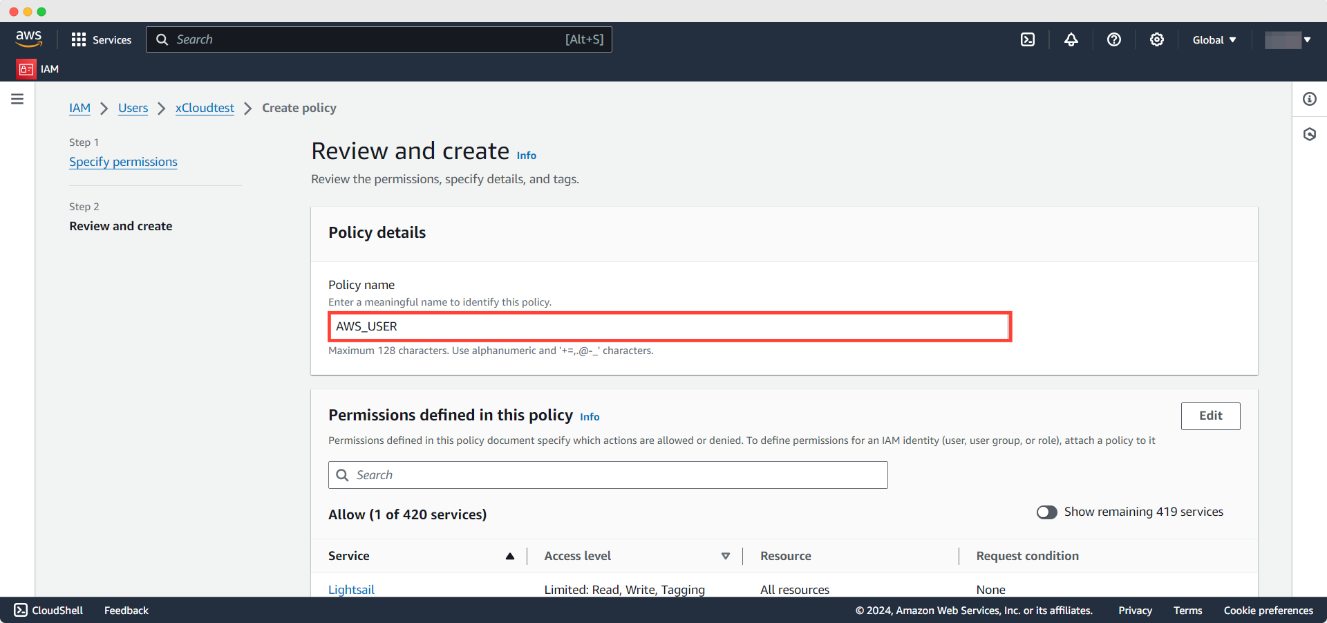 AWS Server In xCloud