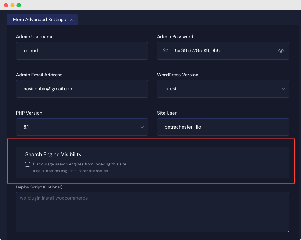 discourage-search-engines-from Indexing