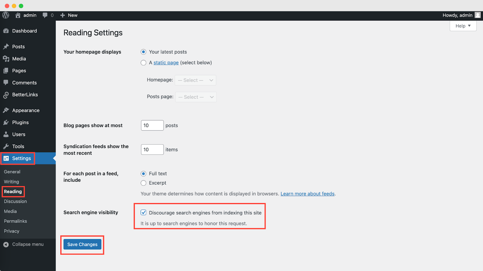 discourage-search-engines-from Indexing