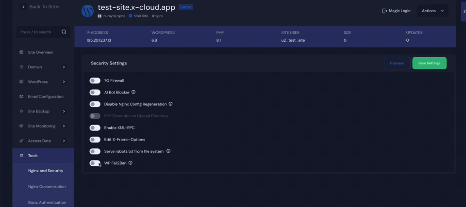 WP Fail2Ban with xCloud
