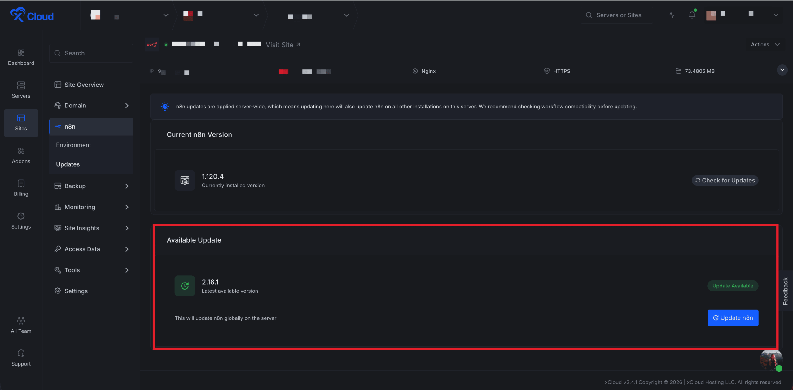 Deploy n8n with xCloud