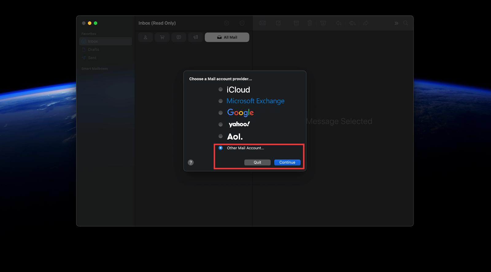 Business Mail account on Apple Mail