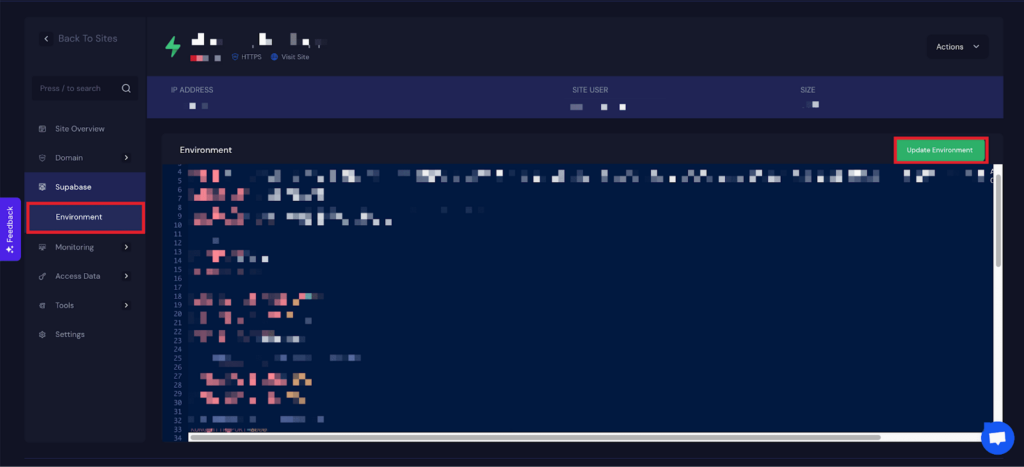 Environment Editor for Supabase