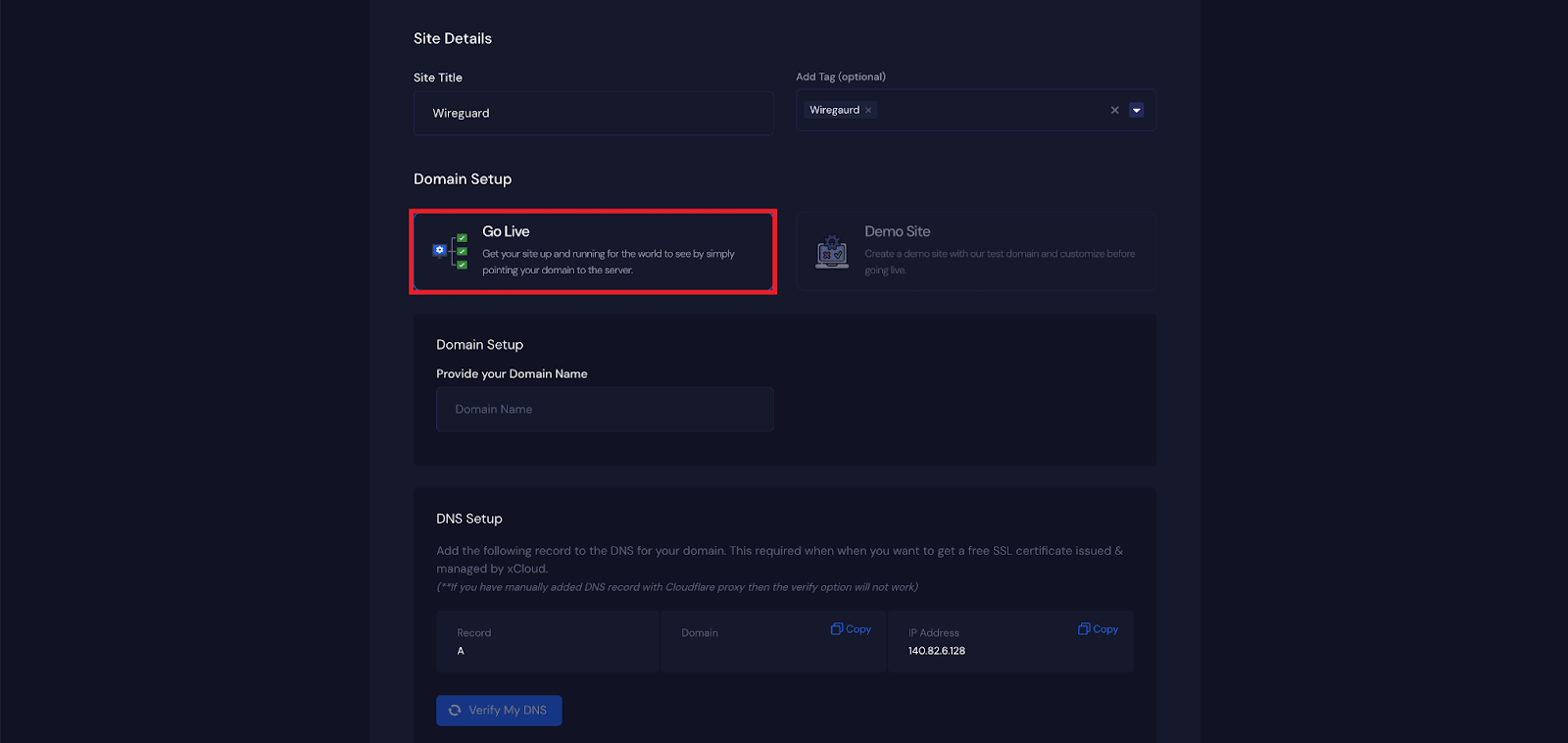 Install WireGuard with xCloud