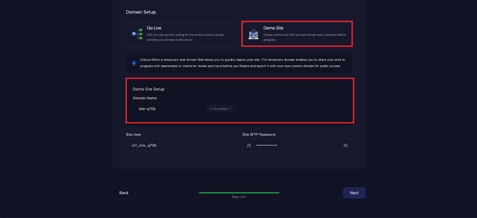 Install Site.pro with xCloud