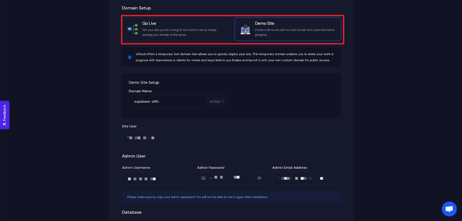 Install Supabase with xCloud