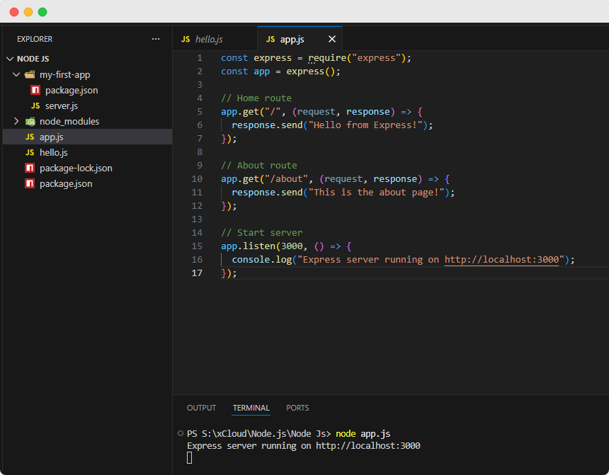 Run the express server