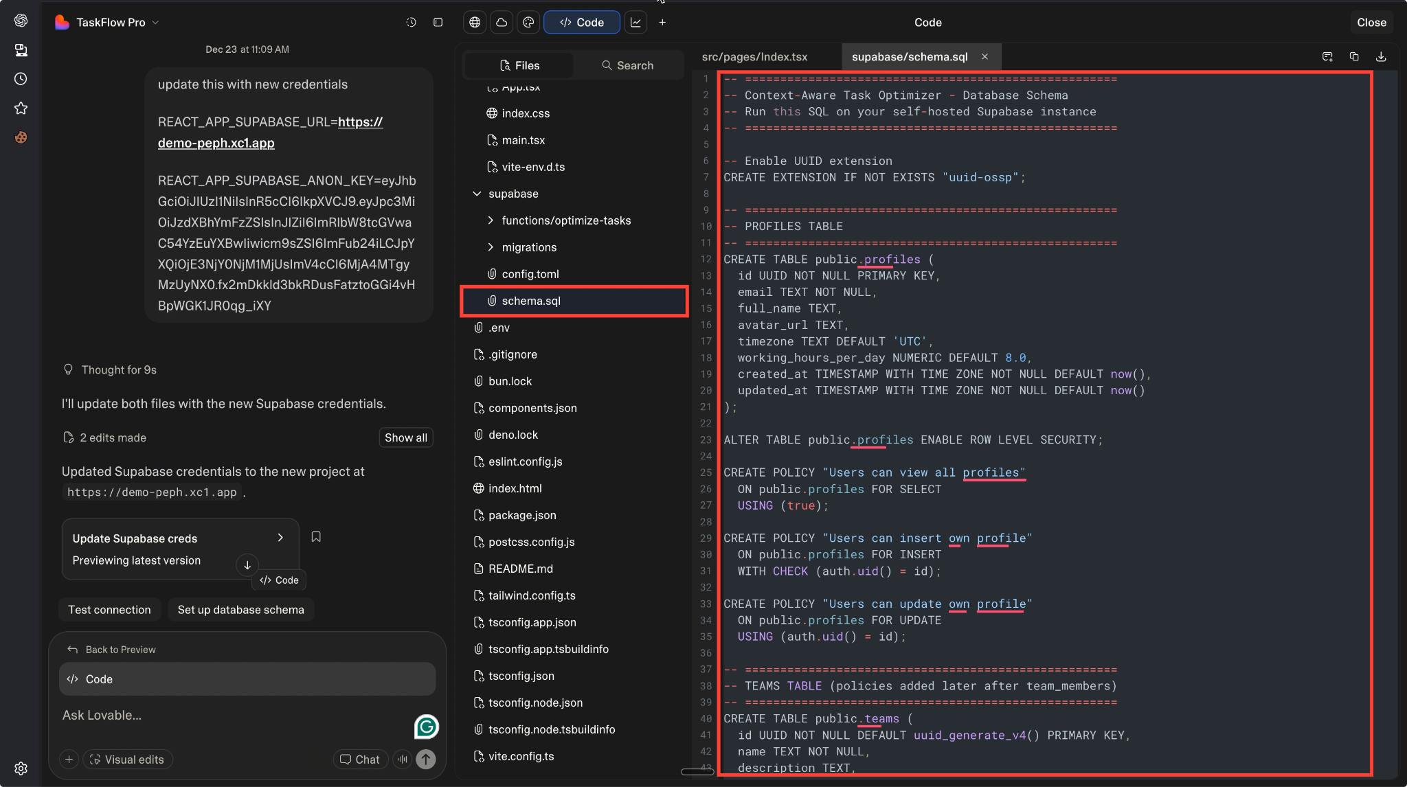 Connect Supabase to Lovable