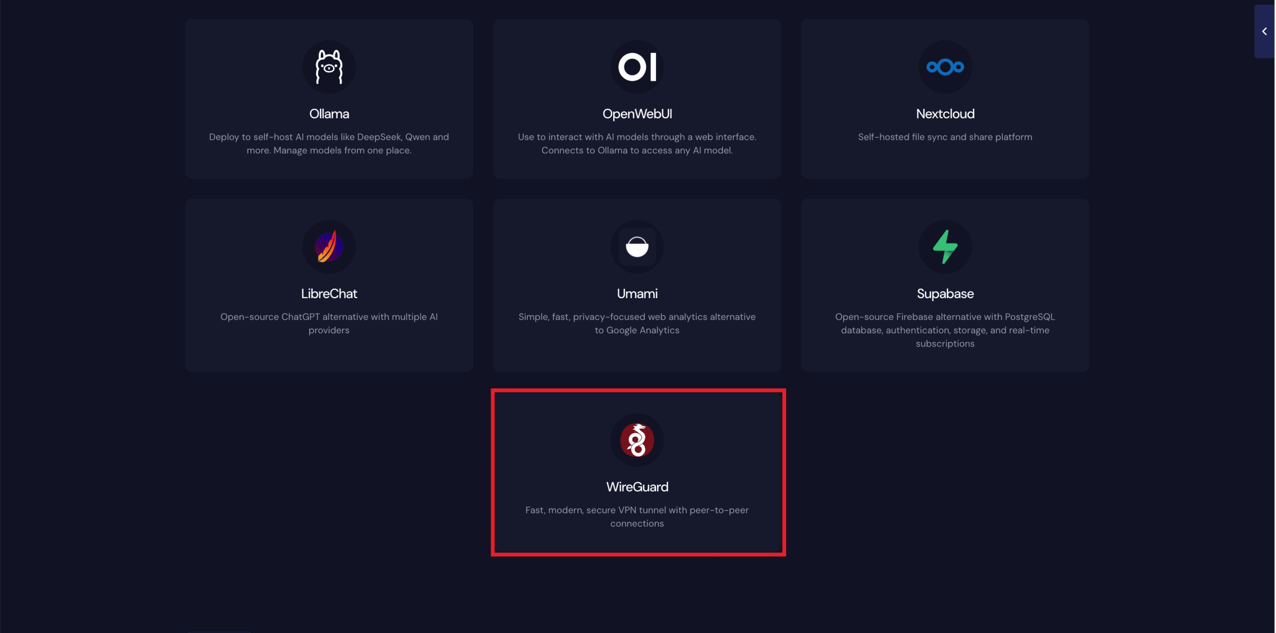 Deploy WireGuard With One Click Apps
