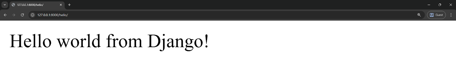Django Hello Endpoint
