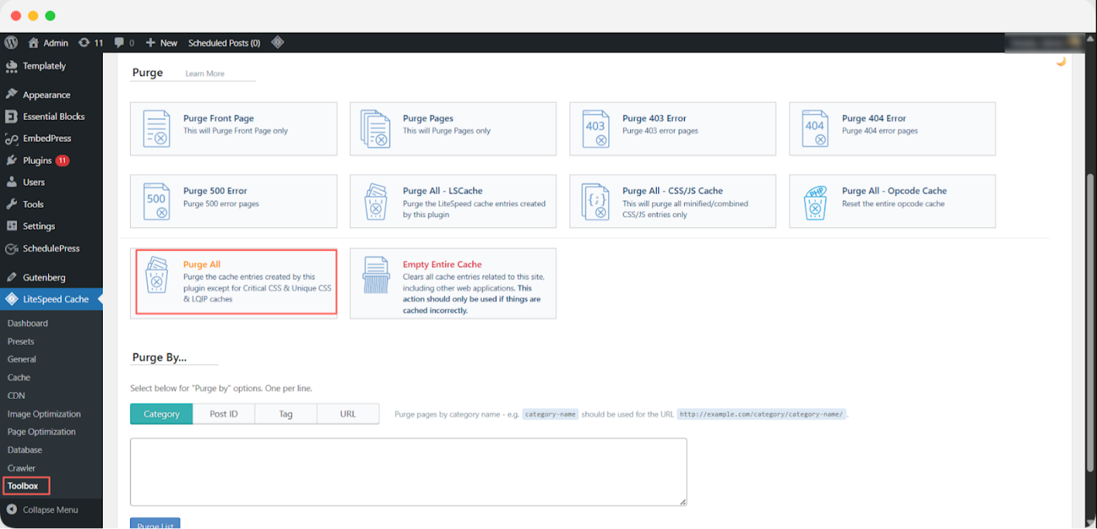 Purge LiteSpeed Cache