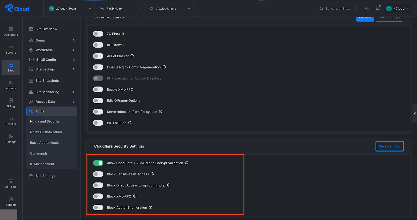 Enable Cloudflare WAF Rules