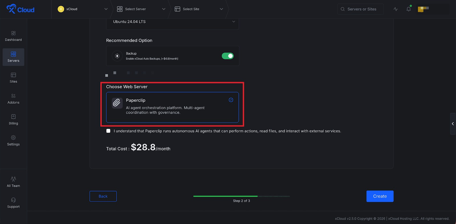 Deploy Paperclip with xCloud
