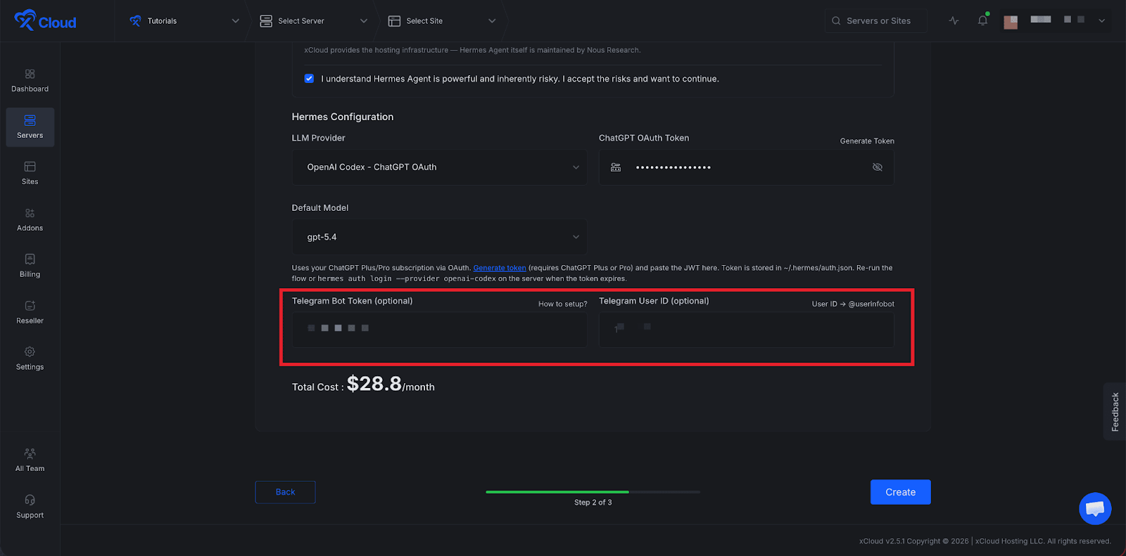 Deploy Hermes Agent with xCloud