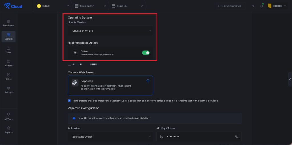Deploy Paperclip with xCloud