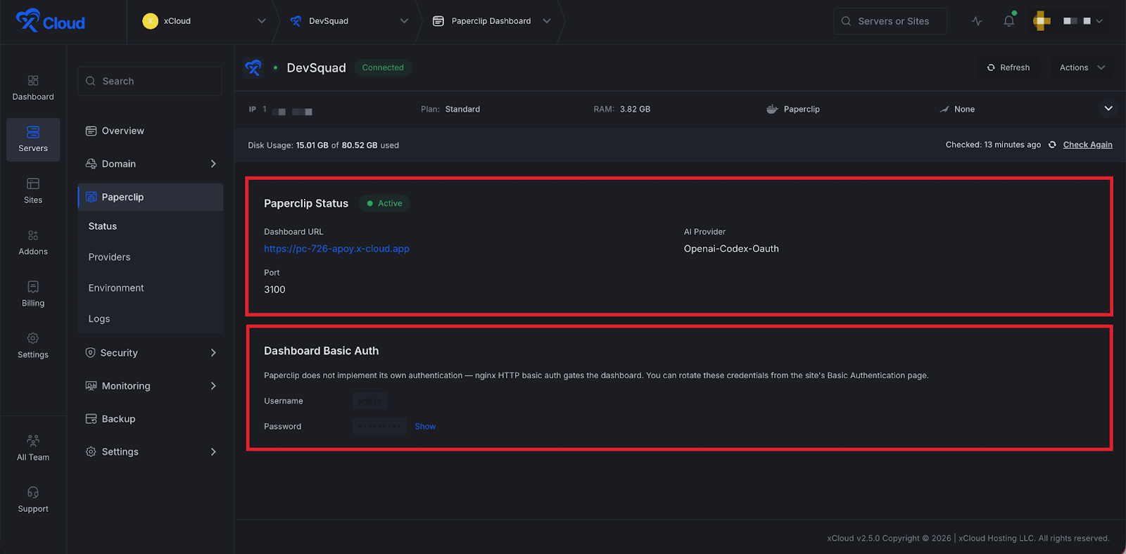 Deploy Paperclip with xCloud