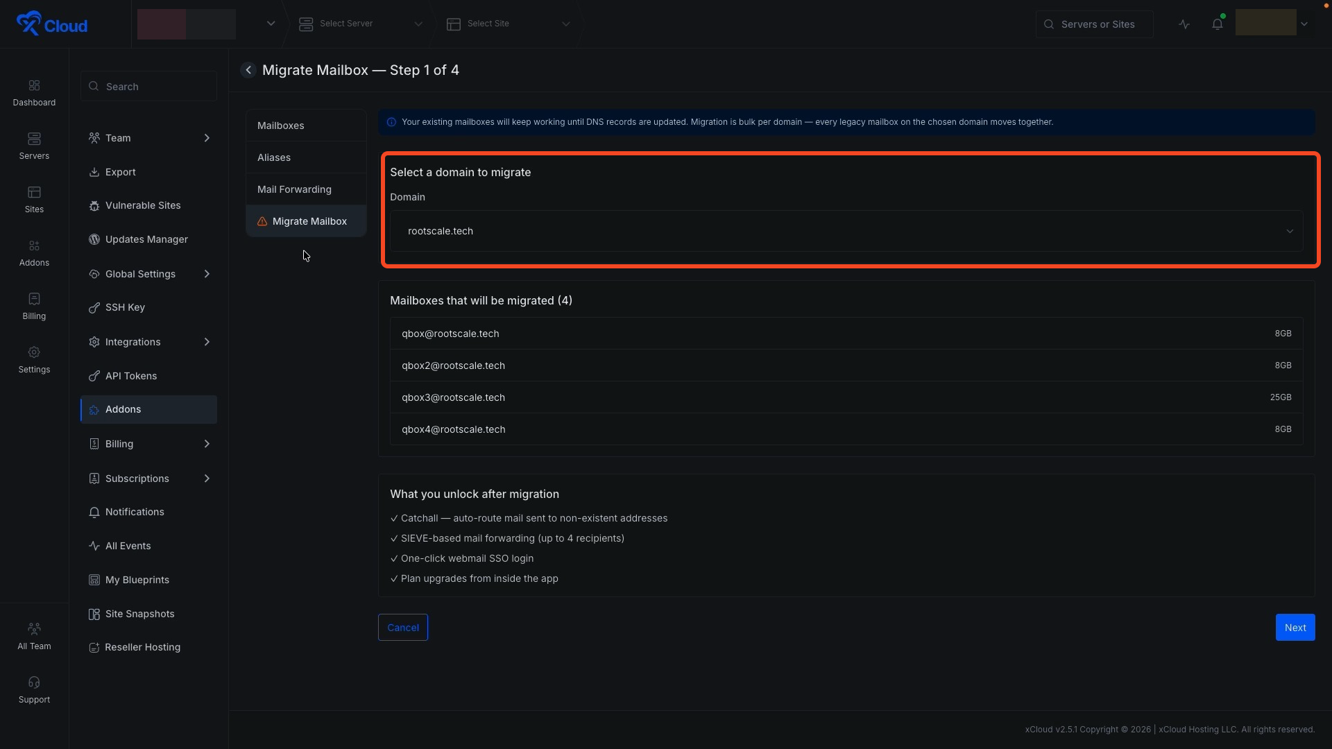 Migrate Emails From Legacy Mailbox To The New xCloud MailBox