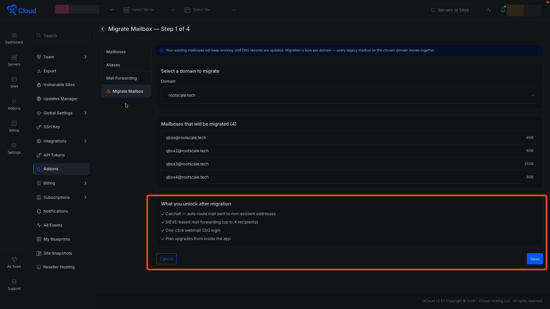 Migrate Emails From Legacy Mailbox To The New xCloud MailBox