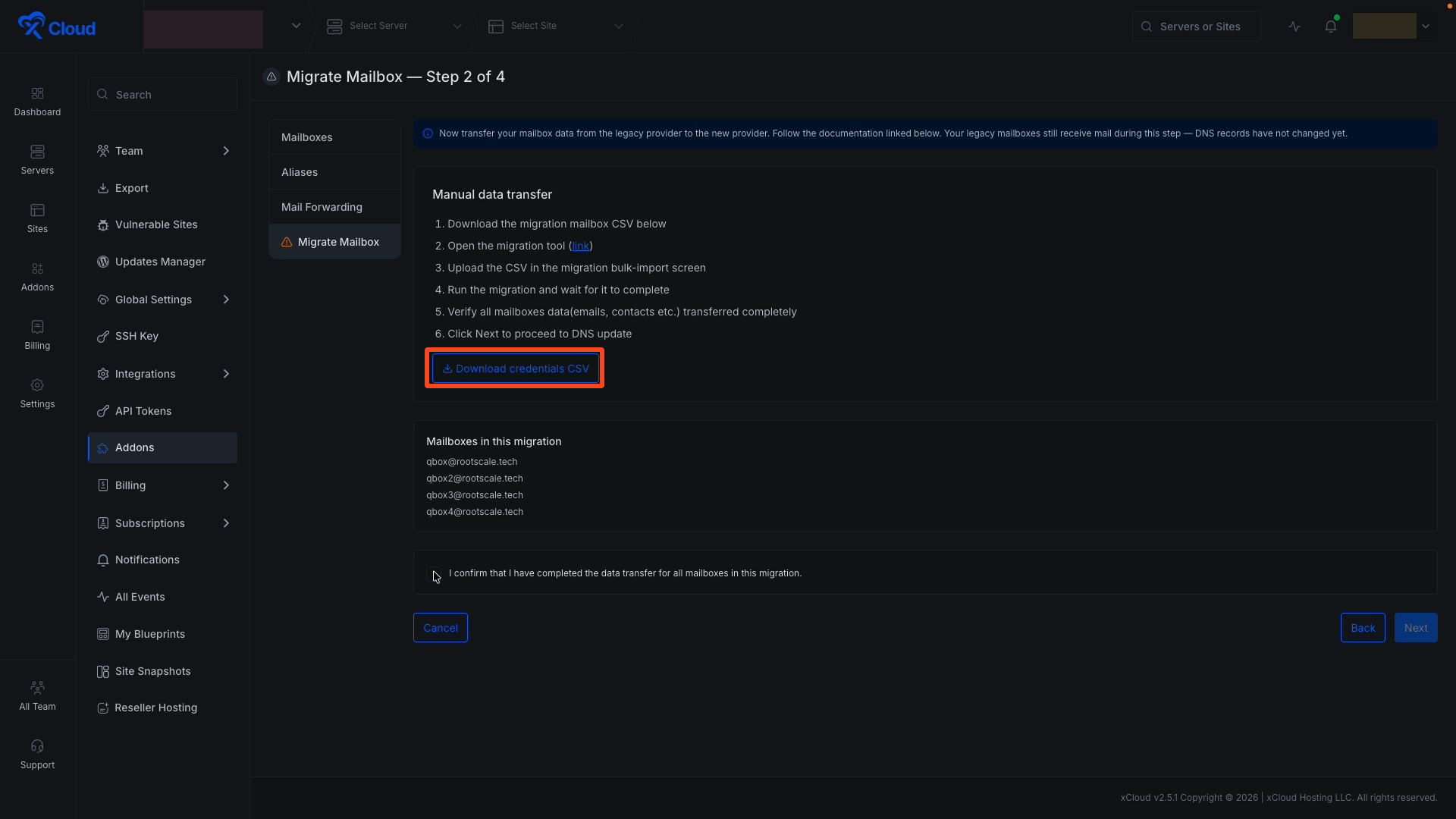 Migrate Emails From Legacy Mailbox To The New xCloud MailBox