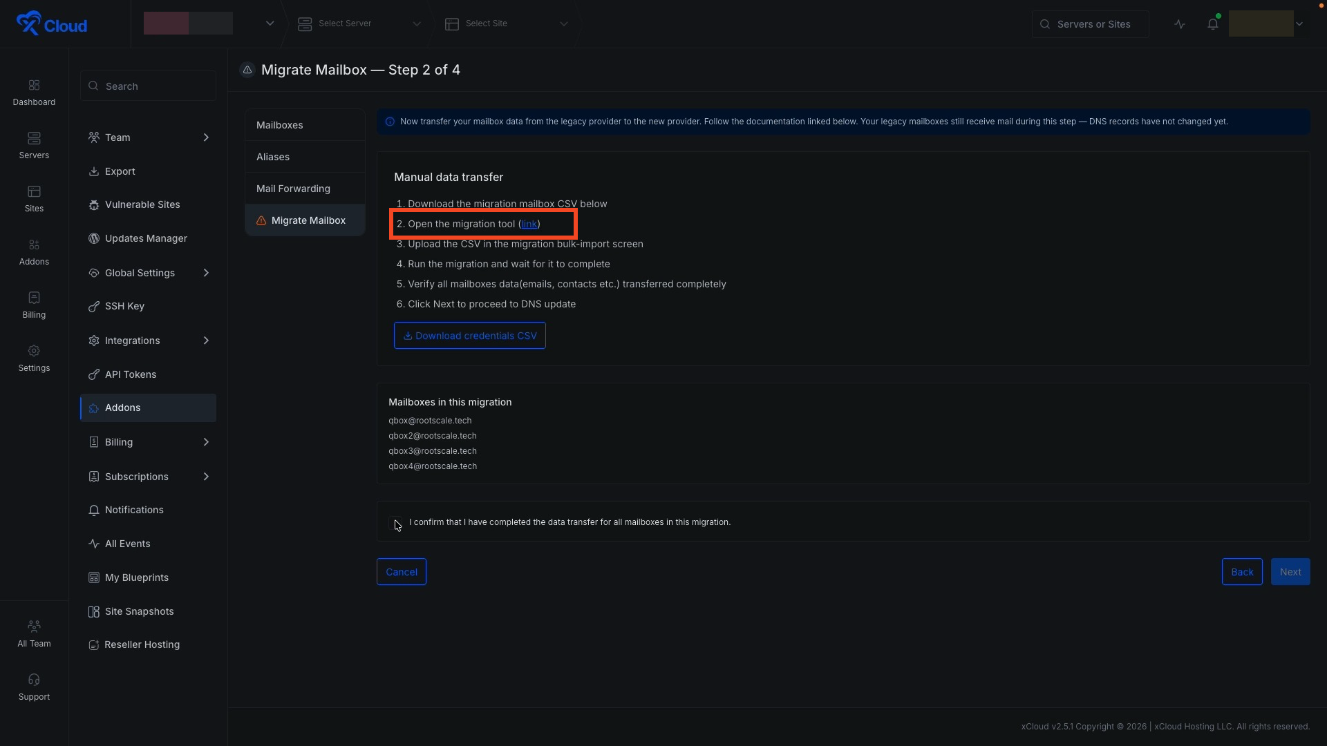 Migrate Emails From Legacy Mailbox To The New xCloud MailBox