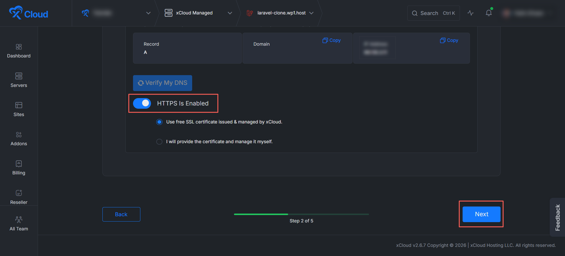 Clone a Laravel app with xCloud โ HTTPS and SSL settings